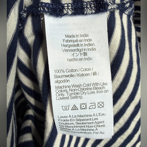 J.Crew blue & white striped short sleeve puffed sleeve crewneck T-shirt small - Picture 6 of 9